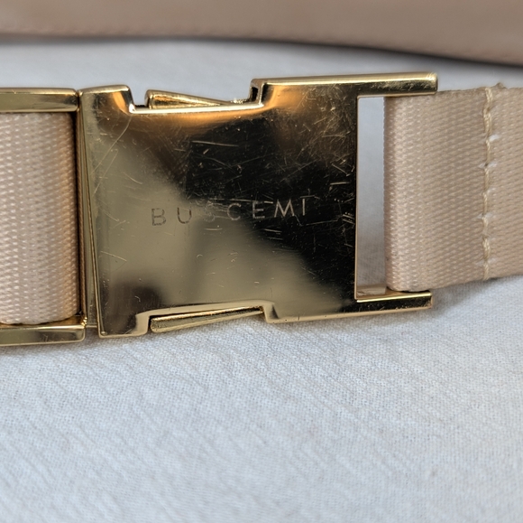 BUSCEMI Luxury Taupe Leather Belt Bag Fanny Pack Gold Buckle Made in Italy - Picture 14 of 15